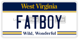 FATBOY license plate in West Virginia