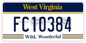 FC10384  license plate in WV