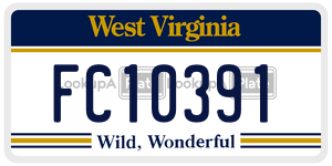 FC10391  license plate in WV