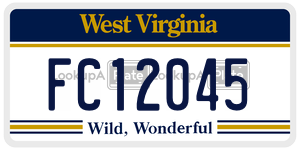 FC12045  license plate in WV