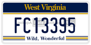 FC13395  license plate in WV