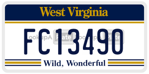 FC13490  license plate in WV