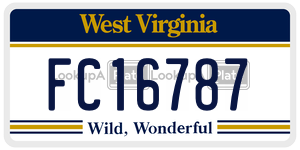FC16787  license plate in WV