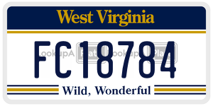 FC18784  license plate in WV