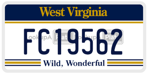 FC19562  license plate in WV