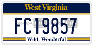 FC19857  license plate in WV