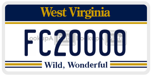 FC20000  license plate in WV