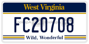 FC20708  license plate in WV