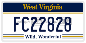 FC22828  license plate in WV