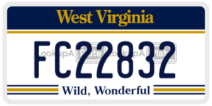 FC22832  license plate in WV