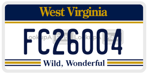 FC26004  license plate in WV