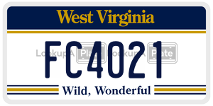 FC4021  license plate in WV