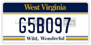 G5B097  license plate in WV
