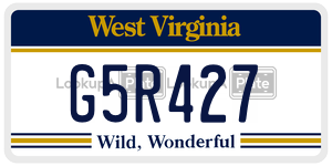 G5R427  license plate in WV
