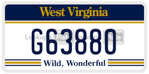 G63880  license plate in WV