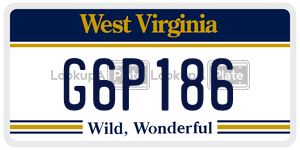 G6P186  license plate in WV
