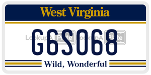 G6S068  license plate in WV