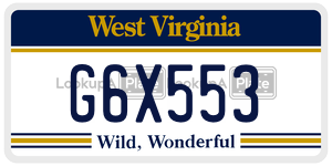 G6X553  license plate in WV