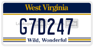 G7D247  license plate in WV