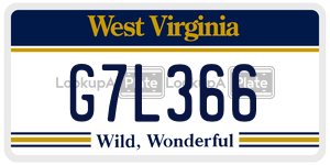 G7L366  license plate in WV