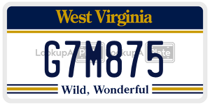 G7M875  license plate in WV
