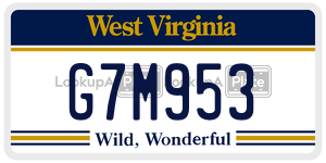 G7M953  license plate in WV