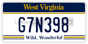 G7N398  license plate in WV
