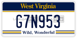 G7N953  license plate in WV