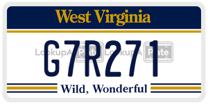 G7R271 license plate in West Virginia
