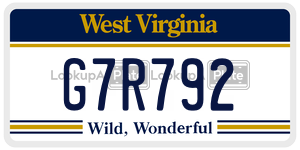 G7R792  license plate in WV