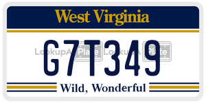 G7T349  license plate in WV