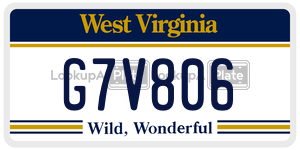 G7V806  license plate in WV