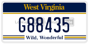 G88435  license plate in WV