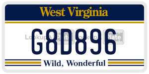 G8D896  license plate in WV