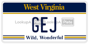 GEJ  license plate in WV