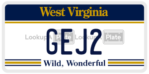 GEJ2  license plate in WV