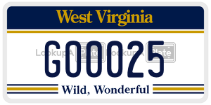 GO0025  license plate in WV