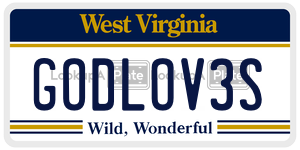GODLOV3S  license plate in WV