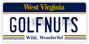 GOLFNUTS  license plate in WV