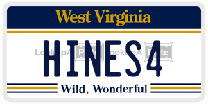HINES4  license plate in WV