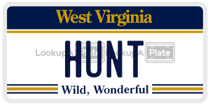 HUNT  license plate in WV