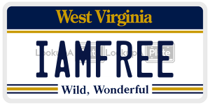 IAMFREE  license plate in WV