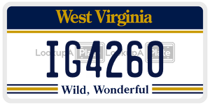 IG4260  license plate in WV