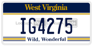 IG4275  license plate in WV