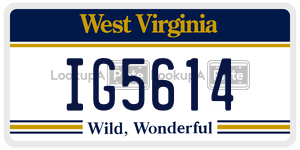 IG5614  license plate in WV