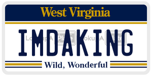 IMDAKING  license plate in WV