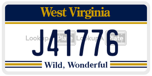 J41776  license plate in WV