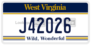 J42026  license plate in WV