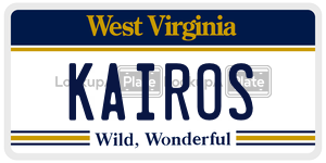KAIROS  license plate in WV