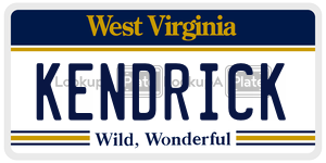 KENDRICK  license plate in WV